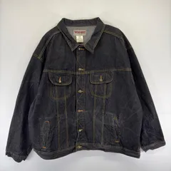 古着 ラングラー Wrangler デニム ジャケット トラッカージャケット 4ポケット ジージャン 大きいサイズ 4XL  ブラック系 メンズのサムネイル