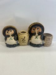 砥部焼 初代 森元 青芳 雛人形 陶器 置物 オブジェ 雛飾り 青芳人形