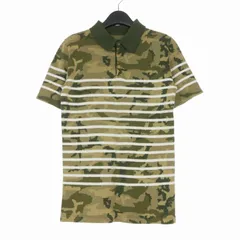 エーケーエム AKM S/S CAMO border-polo 迷彩 カモフラ ボーダー ニットポロシャツ カットソー 半袖 L カーキ K132のサムネイル