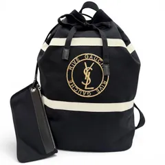 極美品▼SAINT LAURENT PARIS サンローランパリ 734682 キャンバス レザー リヴゴーシュ スリングバッグ ワンショルダーバッグ 保存袋付のサムネイル