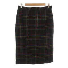ハーディエイミス HARDY AMIES 美品 ヴィンテージ タイトスカート 9 黒 ブラック カラーネップ チェック柄 ひざ丈 ウール /NL ■ECF007のサムネイル