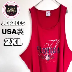 90年代 USA製 JERZEES ジャージーズ タンクトップ 2XL レッド FLORIDA スーベニア レトロプリントのサムネイル