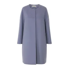 26g14 'S Max Mara エスマックスマーラ クチートアマーノ ノーカラーコート アンゴラ混 サイズ36 ブルー系 レディース 女性用u02tのサムネイル