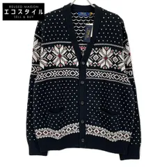 POLO RALPH LAUREN　ポロ ラルフローレン　ブラック カシミヤ混 スノーフレーク カーディガン　XLのサムネイル