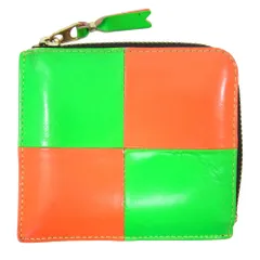 COMME des GARCONS コムデギャルソン SA3100FS FLUO SQUARES フロースクエア L字 ラウンドジップ ウォレット 財布 グリーン系【中古】のサムネイル