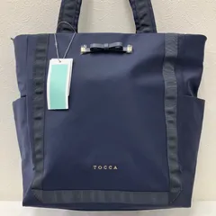 Y5599　【美品】　TOCCA　トッカ　タグ付き　PLENTIFUL A4 NYLONBAG　ナイロンバッグ　A4サイズ対応　トートバッグ　レディース　ネイビー　ポケット多数　リボン　通勤　通学　仕事用バッグ　マザーズバッグ　普段使い　軽量のサムネイル