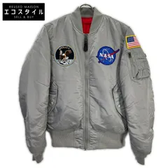 ALPHA INDUSTRIES　アルファインダストリーズ　シルバー APOLLO MA-1フライトジャケット　Mのサムネイル