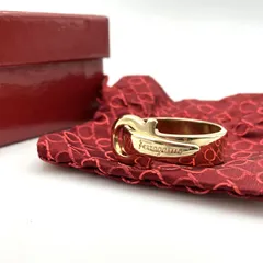 【美品】Salvatore Ferragamo　フェラガモ　スカーフリング　ガンチーニ　ゴールド系　2657のサムネイル