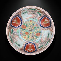 中国現地買付 六角壺 [鳥山水風景絵] 取手付き 中国雑貨 壺 フラワー