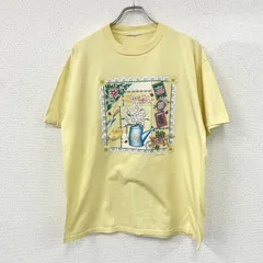 半袖プリントTシャツ　シングルステッチ　ヴィンテージ　黄色　ライトイエロー　古着のサムネイル