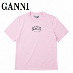 ガニー GANNIA1050057 868 XS S M L XL Tシャツ 半袖 ロゴ プリント おしゃれ ウィメンズ レディース チョーク ピンク