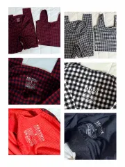 (新品) ゼクシィミックス CHECK PATTERN レギンス + トップス セット ブラック / レッド Sのサムネイル