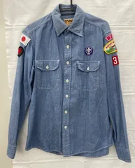 【中古品・現状品】CAMCO　カムコ　デニム　長袖シャツ　ワッペン付き　Sサイズ　L-２５８のサムネイル