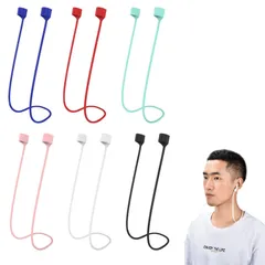 ZHEJIA イヤホン ストラップ (6個セット) イヤホン ネック ストラップ シリコン 軽量 ケーブル アクセサリー ロープ 落下防止 紛失防止 収納便利 スポーツ最適 ワイヤレス イヤホン対応のサムネイル