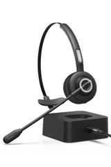 エレコム(ELECOM) ヘッドセット Bluetooth 5.2 ワイヤレス 充電スタンド付き 最大19時間通話 無線 マイク付き ヘッドホン 単一指向性 ボタン操作 2台同時接続 ブラック LBT-HSOH14BKのサムネイル