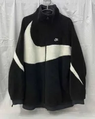 NIKE ナイキ フルジップ リバーシブル ボアジャケット フリース ビッグスウッシュ  BQ6546-011 L ブラック のサムネイル