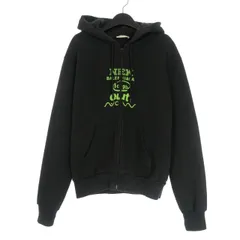 バレンシアガ BALENCIAGA 17AW ロゴプリント ジップフーディ パーカー 裏起毛 S ブラック 黒 518244 国内正規のサムネイル