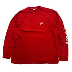 SCREEN STARS スクリーンスターズ Tシャツ 長袖 メンズ L相当 レッド USA製 80年代 90年代 ヴィンテージ スキー ユタ 袖ロゴ のサムネイル