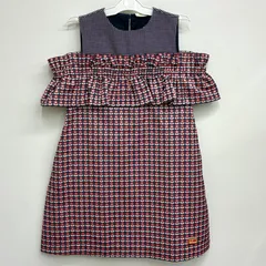 【フェンディ FENDI】キッズノースリーブワンピース オフショルダーデザインワンピース 115 (6A) インディゴ×レッドのサムネイル