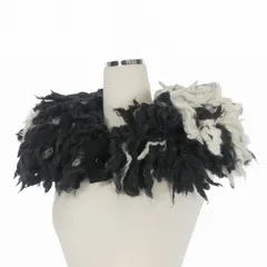 ドリスヴァンノッテン DRIES VAN NOTEN 22AW NANCE シャギーウール ネックウォーマー スヌード マフラー ONE ブラック/ホワイト 012200-5722のサムネイル