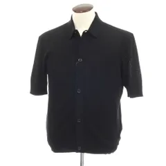 【新品】ラルディーニ LARDINI コットン 襟付き 半袖 カーディガン ブラック【サイズL】【メンズ】のサムネイル
