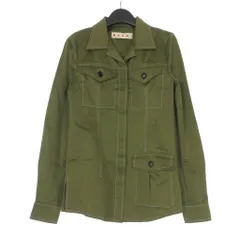 マルニ MARNI 20SS ステッチ ミリタリー シャツジャケット 長袖 36 カーキ CAMA0277A0 国内正規のサムネイル