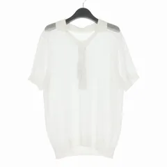 メゾンマルジェラ Maison Margiela 21SS メッシュ ニット ポロシャツ 半袖 M ホワイト 白 S30GL0038 国内正規のサムネイル
