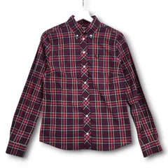 FRED PERRY フレッドペリー チェックシャツ 長袖 タータンチェック ローレルリース 刺繍 赤 レッド 10 レディース 通年 ゴーゴー古着久喜倉庫店 1 No.2598のサムネイル