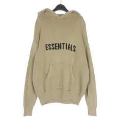 エフオージー エッセンシャルズ FOG ESSENTIALS フロントロゴ ニットパーカー フーディ 長袖 M ベージュのサムネイル