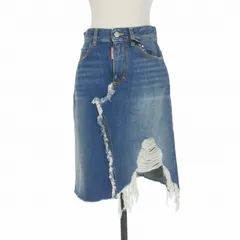 ディースクエアード DSQUARED2 22AW Destroy D Midi Skirt ダメージ加工 デニムスカート 38 インディゴ 青 S75MA0840 国内正規のサムネイル