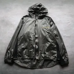 90's Tommy Hilfiger Rubber Material Rain Shell Full Velcro tape Hoodie Y2K テック スポーツ アウトドア シルバー Lのサムネイル