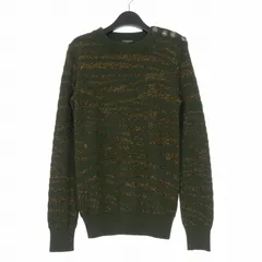 バルマン BALMAIN 14AW ゼブラ柄 クルーネックニット セーター 長袖 XS グリーン 緑 W4HM654B927Z 国内正規のサムネイル