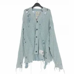 ミハラヤスヒロ MIHARA YASUHIRO 23SS Bleached ニットカーディガン セーター 長袖 46 ライトブルー 青 A10CD521のサムネイル