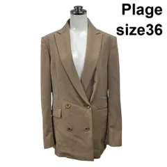 ◆ プラージュ Plage ジャケット 長袖 レギュラーカラー Vネック ダブルブレスト仕様  ベージュ 36 M 9号 レディース S6H652のサムネイル