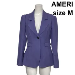 ◆ アメリ AMERI テーラードジャケット ブレザー 長袖 シングルブレスト フラップポケット パープル 紫 M 9号 レディース S6H640のサムネイル