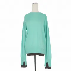 チノ CINOH 25AW BICOLOR TRIM KNIT バイカラーニット セーター 長袖 38 ターコイズ/ブラウン 25WKN008のサムネイル