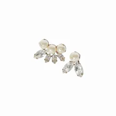 プティローブノアー petite robe noire コットンパール ビジュー イヤリング ピアス アクセサリー ベージュ/クリアのサムネイル