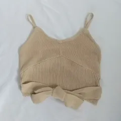 M1-04101 【Women】 Khaju (カージュ) ノースリーブ ニットビスチェ (XS相当) /ベージュ HT-夏のサムネイル