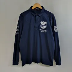 VAN Jacket ヴァンヂャケット ポロシャツ ラガーシャツ 長袖 エンブレム ワッペン 刺繍 切替 キルティング アメカジ トラッド スポーツ 古着 カジュアル ネイビー コットン LL G410のサムネイル