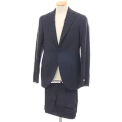 【新品】カナーリ CANALI ウール ストライプ 3つボタンスーツ ネイビーxブラック【サイズ44】【メンズ】のサムネイル