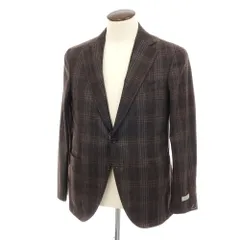 【新品】カナーリ CANALI ウール チェック 2B テーラードジャケット ブラウンxグレー【サイズ52】【メンズ】のサムネイル