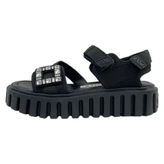 RogerVivier(ロジェヴィヴィエ) サンダル 38 レディース - 黒 ビジュー/プラットフォームのサムネイル