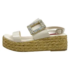 RogerVivier(ロジェヴィヴィエ) サンダル 38 レディース - ライトピンク ビジュー/エスパドリーユ/プラットフォーム レザーのサムネイル