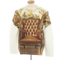 【中古】コムデギャルソンオムプリュス COMME des GARCONS HOMME PLUS 2024年春夏 ポリエステル クルーネック プルオーバーニット ブラウンxホワイト【サイズM】【メンズ】のサムネイル