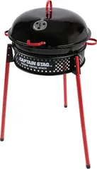 新品　キャプテンスタッグ(CAPTAIN STAG) バーベキューコンロ グリル 焚火台 スモーク対応 フード付き 1台3役 アメリカン イージーグリル typeII 収納バッグ・通気孔付き UG-60のサムネイル