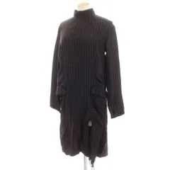 【中古】【未使用】トーガ TOGA キュプラ ストライプ ワンピース ブラックxブラウン【サイズS】【レディース】のサムネイル