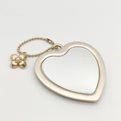 MIKIMOTO ミキモト コンパクトミラー ハート チャーム 四つ葉 パール Sのサムネイル