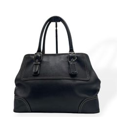 COACH コーチ ミニトートバッグ レザー ブラック シルバー金具