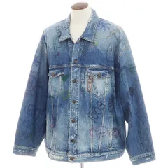 【中古】バレンシアガ BALENCIAGA ビッグシルエット ペイント デニムジャケット ブルー【サイズ5】【メンズ】のサムネイル