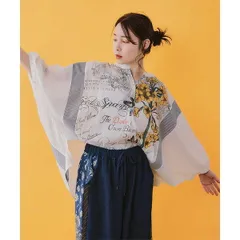 【新品】 スカラー ScoLar お花柄 ストライプ入り素材切替シャツ 562230 ブラウス トップス 長袖 ボタンシャツ レディース 異素材切り替え かわいい おしゃれ ゆったり オーバーサイズ 体型カバー ワンサイズ [SCO-78]のサムネイル